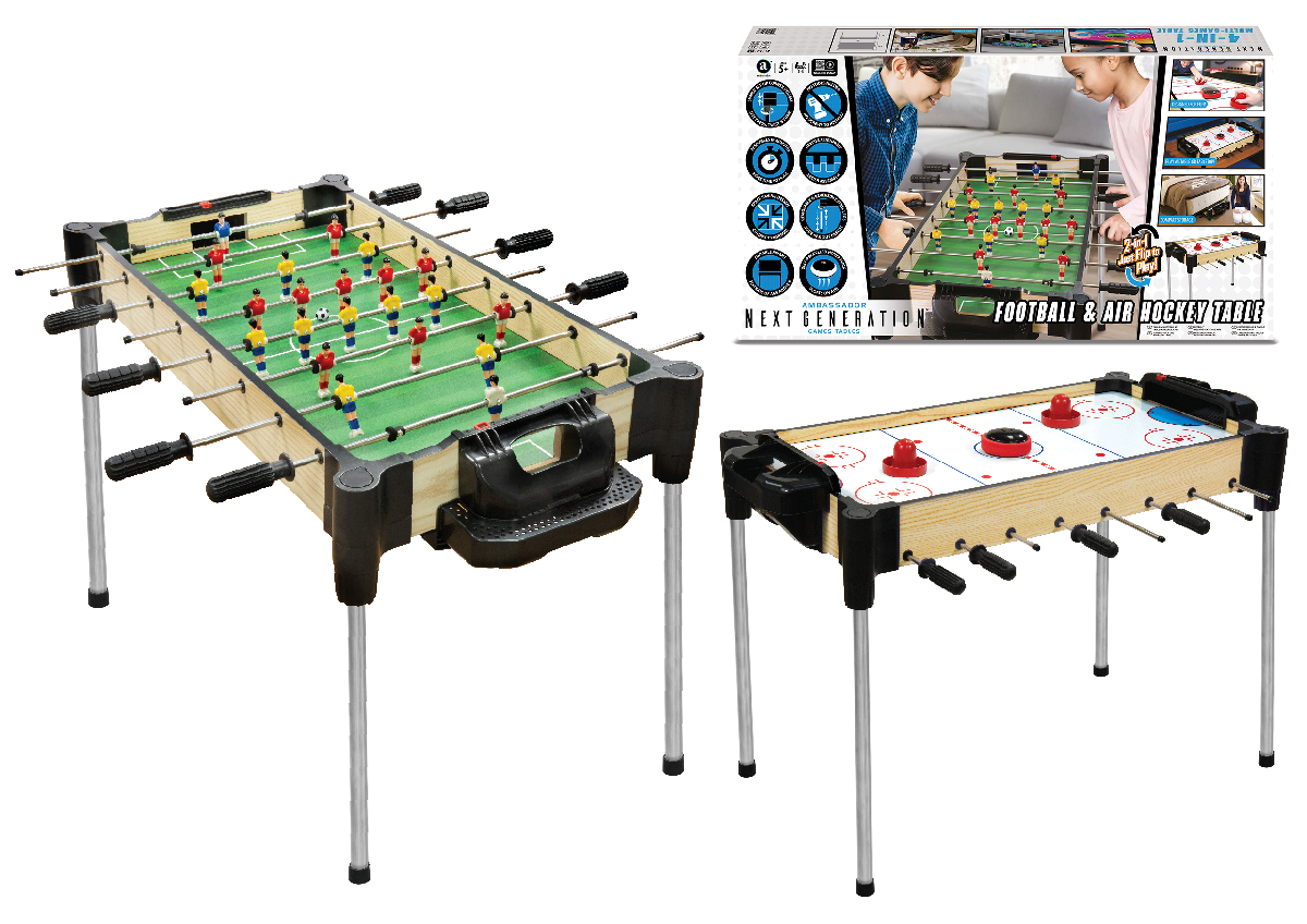 2-in-1 Reversible Football & Hover Puck Air Hockey 82cm Table