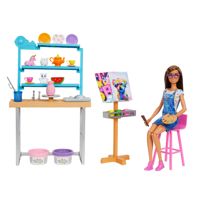 Barbie Relax And Create Art Studio, Barbie Doll 25 plus Creation  Accessories For Pottery Making & Painting | Toys R Us Online