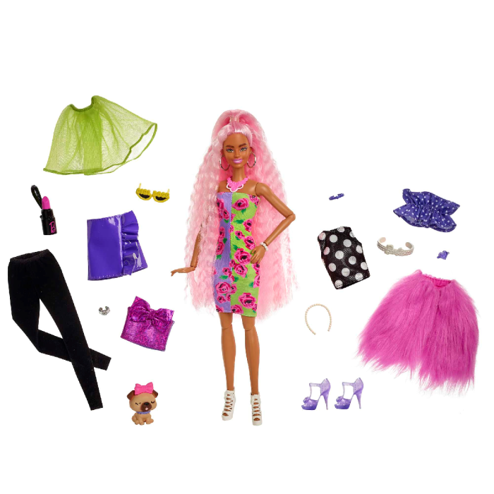Barbie Extra Doll & Accessories Set With Mix & Match Pieces For 30