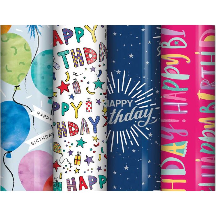 Rainbow Happy Birthday Wrapping Paper Roll