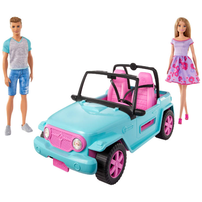 barbie doll in car