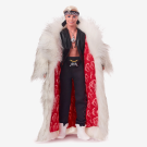 Barbie The Movie Collectible Ken Doll Wearing Faux Fur Coat and Black Fringe Vest