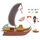 Disney Moana 2 Toys, Moana’s Adventure Canoe Playset with Floating Canoe, Moana Small Doll, 1 Character Friend, 6 Play Areas & 10 Accessories