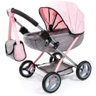 Cosy Doll's Pram - Butterfly (Pink and Grey)