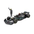 Burago 1:24 Scale Mercedes AMG Petronas F1 W14 2023 With Driver Figure 44 Lewis Hamilton