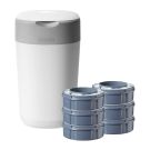 Tommee Tippee Sangenic Twist & Click Nappy Bin Starter Kit - Cotton White 