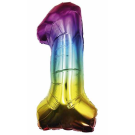 65cm Number 1 Ombre Rainbow Foil Balloon