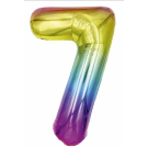 65cm Number 7 Ombre Rainbow Foil Balloon