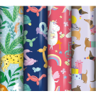 Euro Wrap 2.5m Kids Party Animal Gift Wrap Assorted