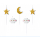 CANDLES LITTLE STAR MIX - 5 PCS