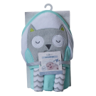 Snuggletime Hooded Towel with 3pk Facecloth Gift Set - Owl 
