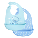 Fashionation 2PK Silicone Bibs - Dino