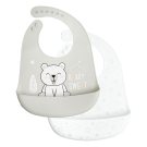 Fashionation 2PK Silicone Bibs - Bear
