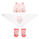 Fashionation Beanie, Bib & Bootie Set - Cat