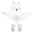 Fashionation Beanie, Bib & Bootie Set - Bear