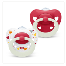 NUK Silicone Signature Night Soother - Girl (6-18 Months) - 2 Pack