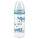 NUK Temperature Control Bottle Silicone Teat (0-6 Months) - 300 ml Blue/Green