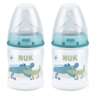 NUK Temperature Control Bottles (0-6 Months) - 2 Pack 150ml Blue/Green