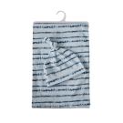 Swaddling Blanket and Hat Set - Blue