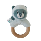 Back to Nature Squeaker & Ring Rattle Toy - Racoon