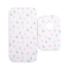 Bamboo Bib & Burp Cloth Set - Pink