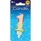 Rainbow Trim Candle Number 1