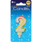 Rainbow Trim Candle Number 2