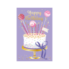 Lilac Birthday Cake Greeting Card