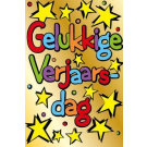 GELUKKIGE VERJAARSDAG STARS Card