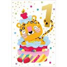 Birthday Card1st Card Leopard Cake