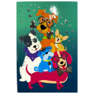 Greetings Card - Colourful Dogs