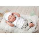 40cm Elegance Reborn Weighted Soft Body Doll Dafne; with Dummy and Cushion; Grey