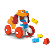 First Builders Pull-Along Puppy with Big Building Blocks, Building Toys (16 Pieces)