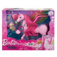 Barbie Pegasus with 10 Accessories Including Puppy, Winged Horse Toys with Lights and Sounds