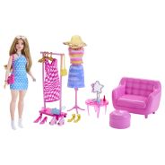 Barbie Doll And Fashion Set, Barbie Clothes With Closet Accessories Like Rack And Mannequin, 32 Storytelling Pieces