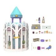 Disney's Wish Rosas Castle Dollhouse Playset with 2 Posable Mini Dolls, Star Figure, 20 Accessories, Light-Up Projection Dome & More 