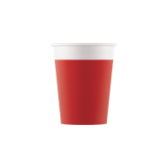 Eco Compostable Red Paper Cups 200Ml 8pieces