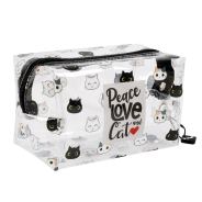 Large Kitty Cat Case with Zip Closure