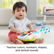 Fisher-Price Silly Sounds Light-Up Piano - take-along toy piano with lights, real music notes and learning songs 