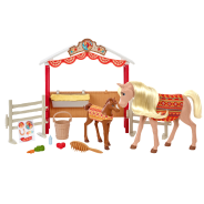 Untamed Stable Sweeties Playset with 2 Horses, Paddock And Accessories 